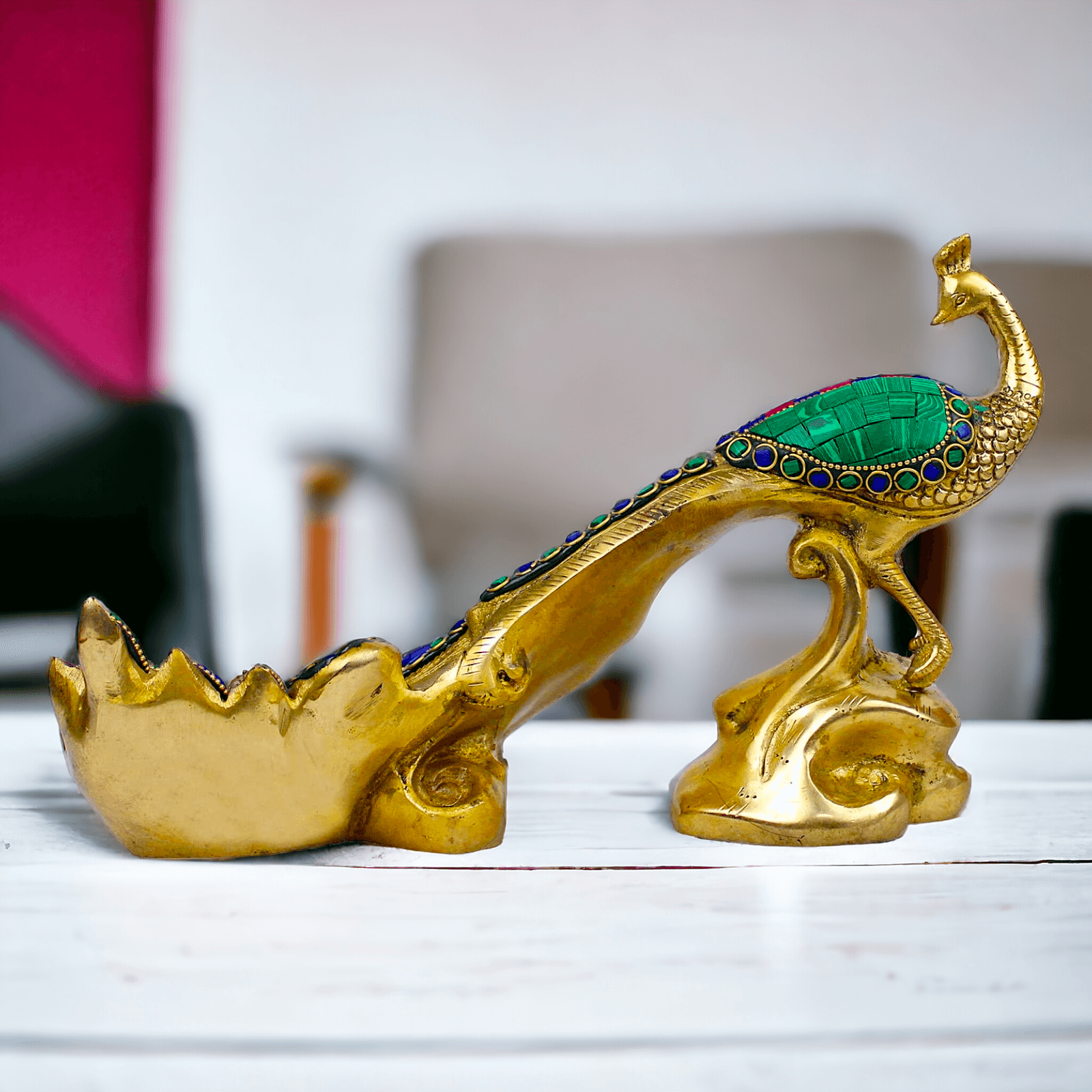 Buy Brass Peacock Figurine , Exquisite Detailed Handcrafted Metal Art, Perfect for Home Décor and Collectors Nikuressence