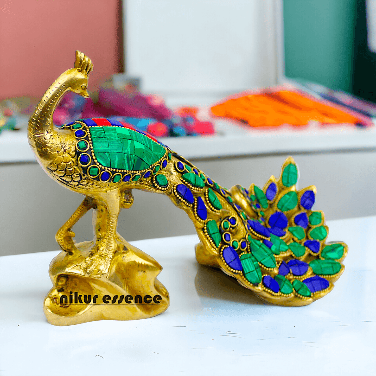 Buy Brass Peacock Figurine , Exquisite Detailed Handcrafted Metal Art, Perfect for Home Décor and Collectors Nikuressence