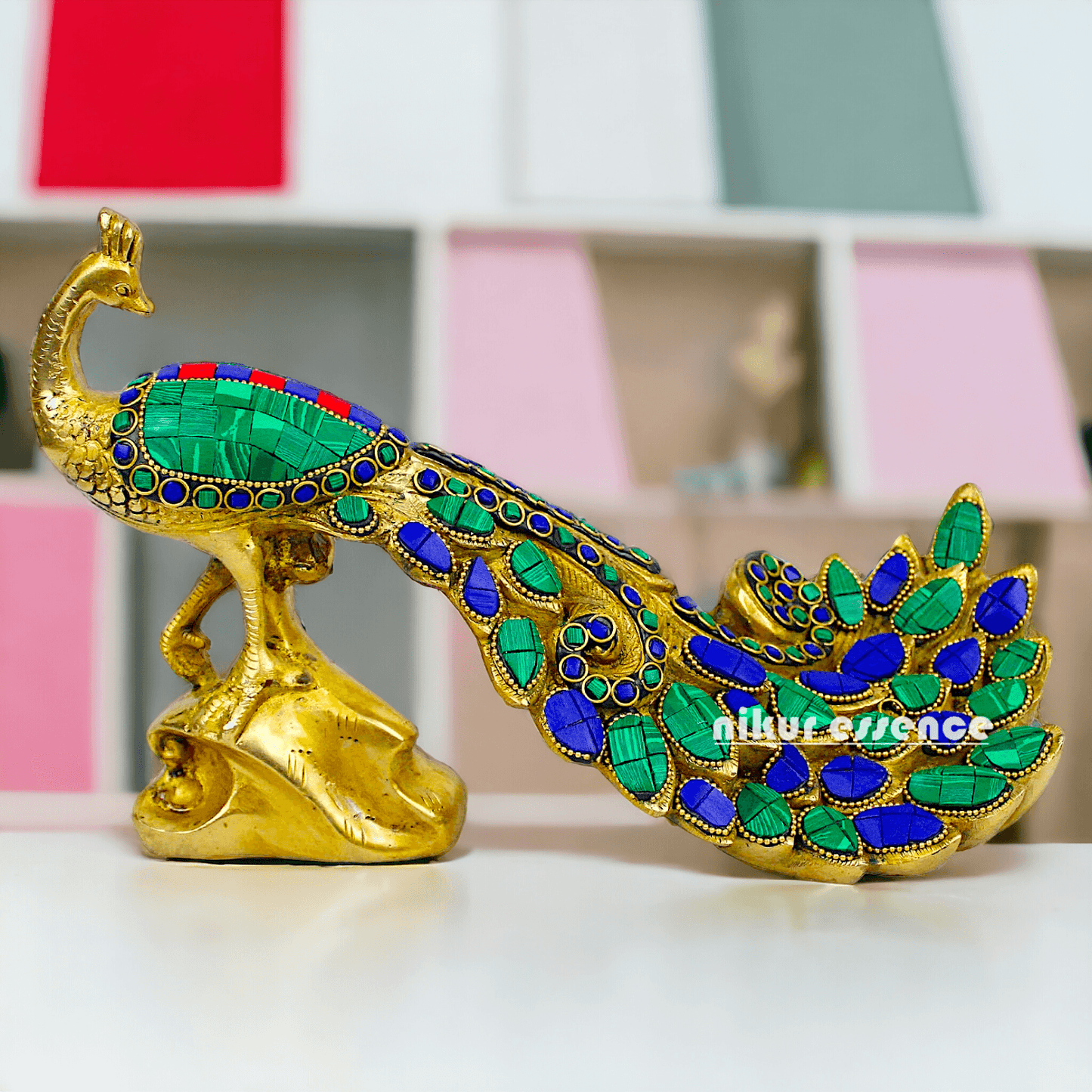 Buy Brass Peacock Figurine , Exquisite Detailed Handcrafted Metal Art, Perfect for Home Décor and Collectors Nikuressence