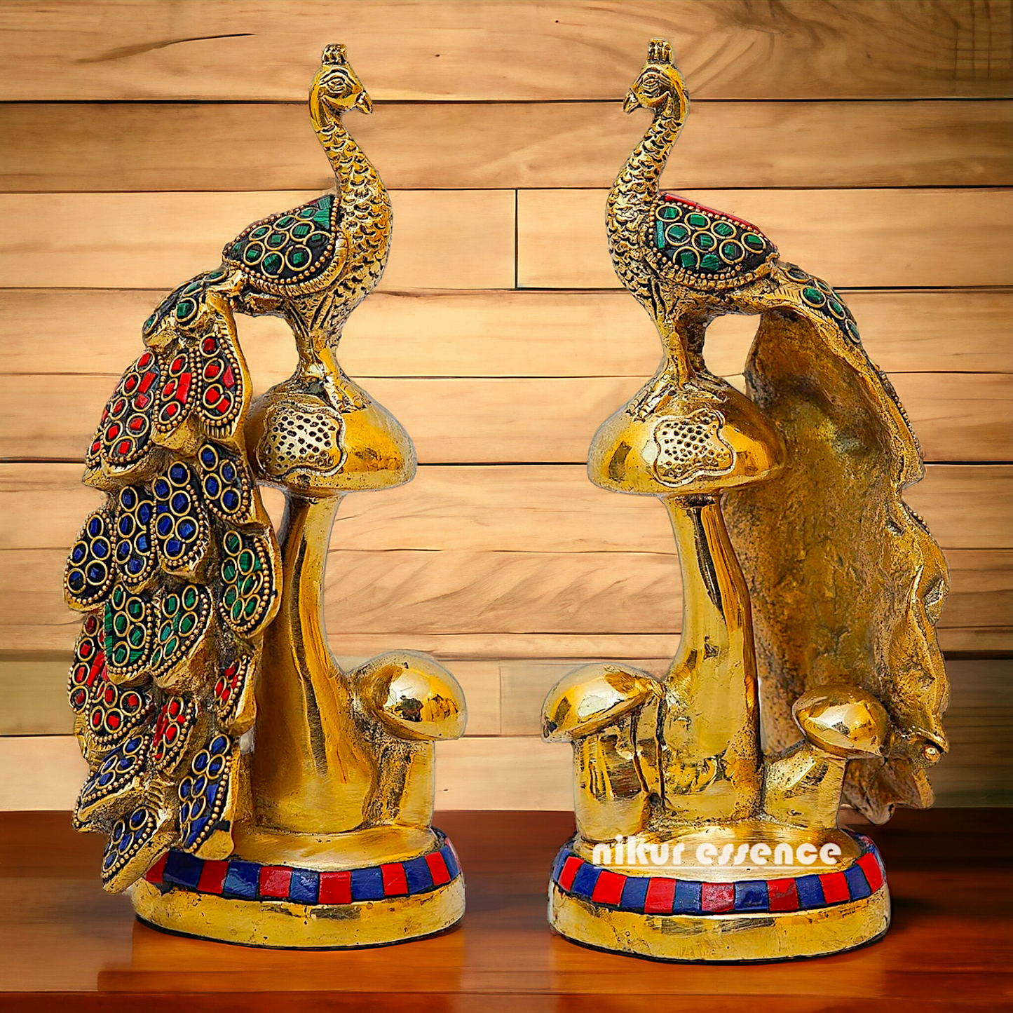 Buy online Brass A Pair of Peacock Statue Nikuressence