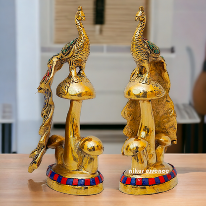 Buy online Brass A Pair of Peacock Statue Nikuressence