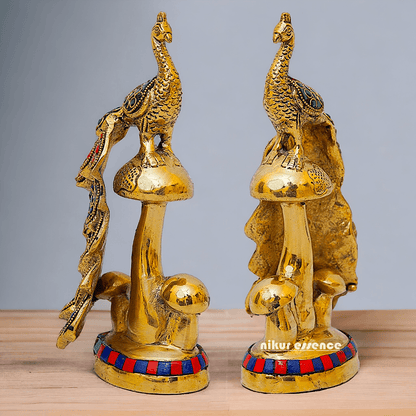 Buy online Brass A Pair of Peacock Statue Nikuressence