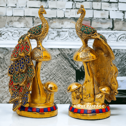 Buy online Brass A Pair of Peacock Statue Nikuressence