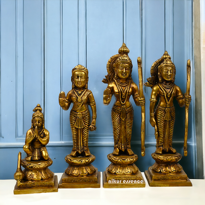 Solid Brass Ram Darbar Set statue Ram Lakshman Sita Hanuman by Nikur Essence - 12 inches Nikuressence