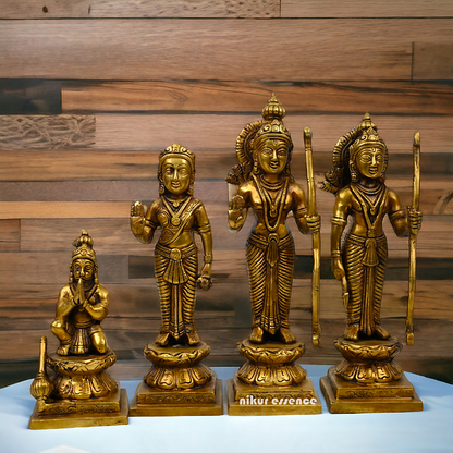 Solid Brass Ram Darbar Set statue Ram Lakshman Sita Hanuman by Nikur Essence - 12 inches Nikuressence