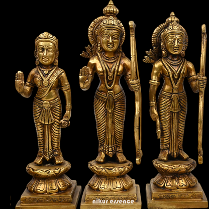 Solid Brass Ram Darbar Set statue Ram Lakshman Sita Hanuman by Nikur Essence - 12 inches Nikuressence