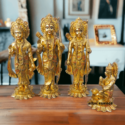 Brass Ram darbaar Idol Statue - Lord Ram , Sita and Lakshman Nikuressence