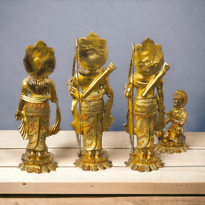 Brass Ram darbaar Idol Statue - Lord Ram , Sita and Lakshman Nikuressence