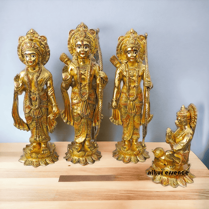 Brass Ram darbaar Idol Statue - Lord Ram , Sita and Lakshman Nikuressence