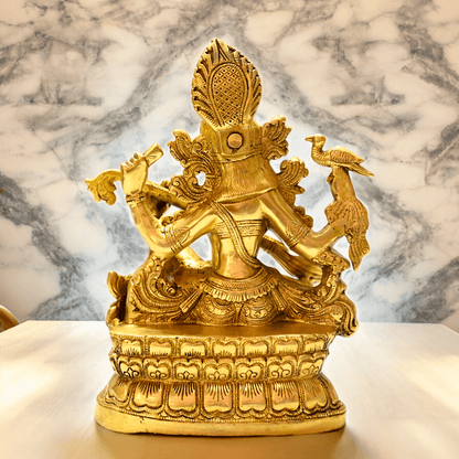 Buy Brass Saraswati Idol 28 cm , Elegant Brass Sculpture of Goddess Saraswati Nikuressence