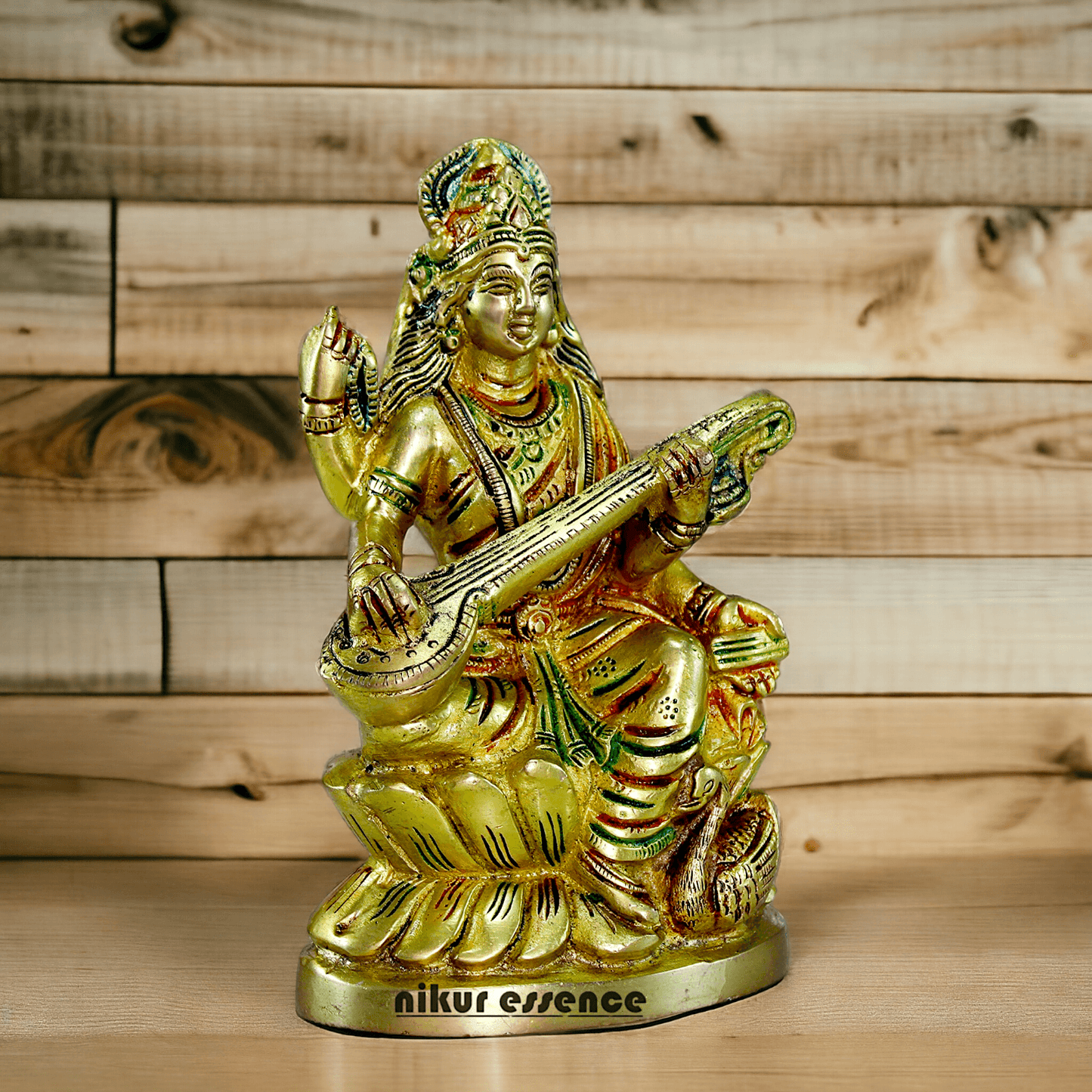 Brass Saraswati Maa Murti Idol 24.7 cm Nikuressence