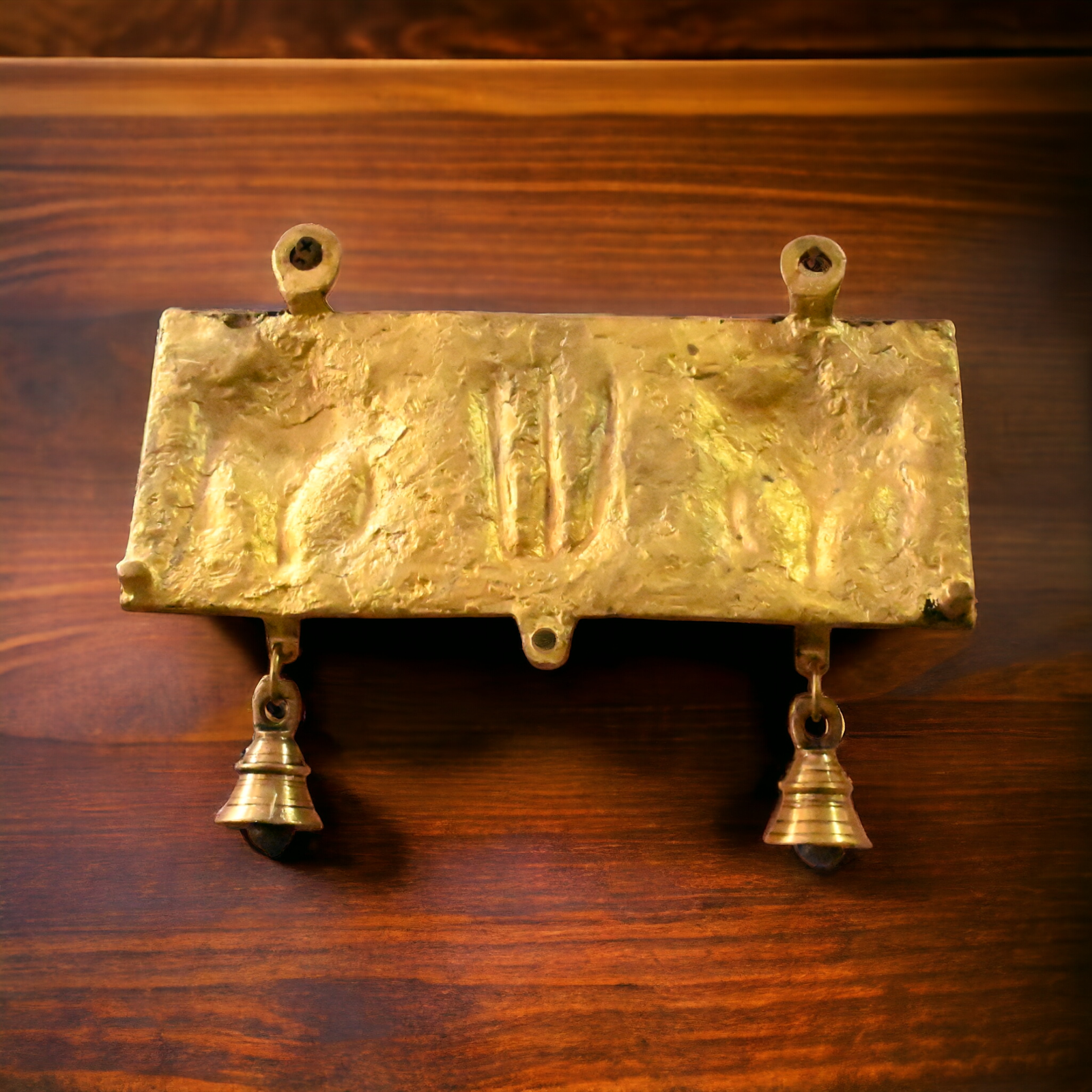 Solid Brass Shankh Chakra Namah Wall Hanging by Nikur Essence - 19 cm Height Nikuressence