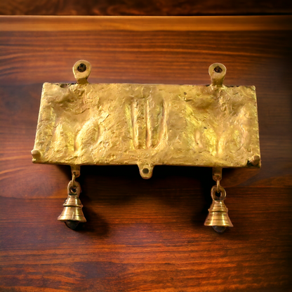 Solid Brass Shankh Chakra Namah Wall Hanging by Nikur Essence - 19 cm Height Nikuressence