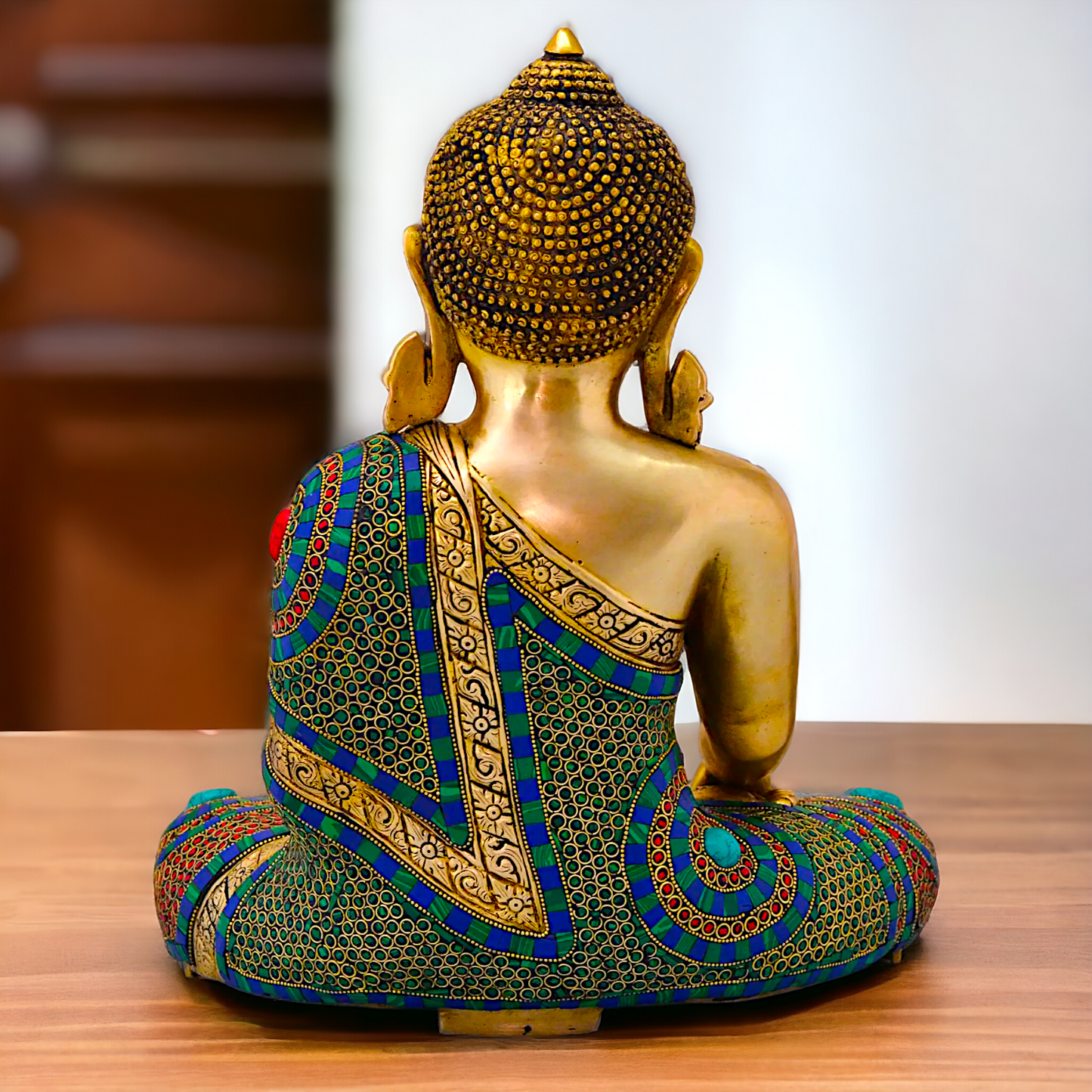 Brass Statue of Buddha in a Poised Dharma Preaching Pose Nikuressence