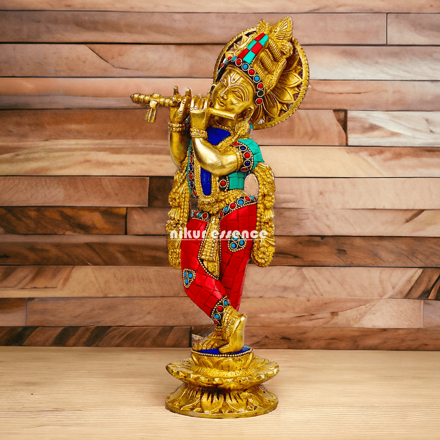 Buy Brass Statue of Krishna | Hindu Religious Idol | Home Decor | 11.5 inch Height Nikuressence
