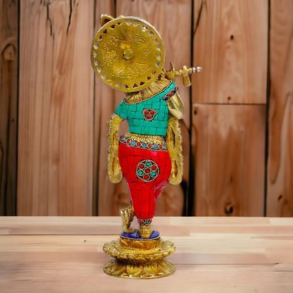 Buy Brass Statue of Krishna | Hindu Religious Idol | Home Decor | 11.5 inch Height Nikuressence
