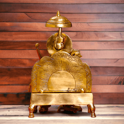 Pure Brass Statue of Ram over Singhasan | Handcrafted 15 inch Nikuressence