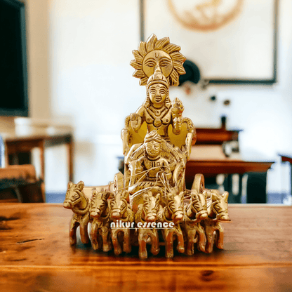 Brass Surya Statue of Sun Narayan – 7Inch Nikuressence