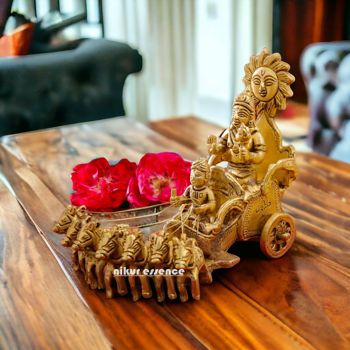 Brass Surya Statue of Sun Narayan – 7Inch Nikuressence