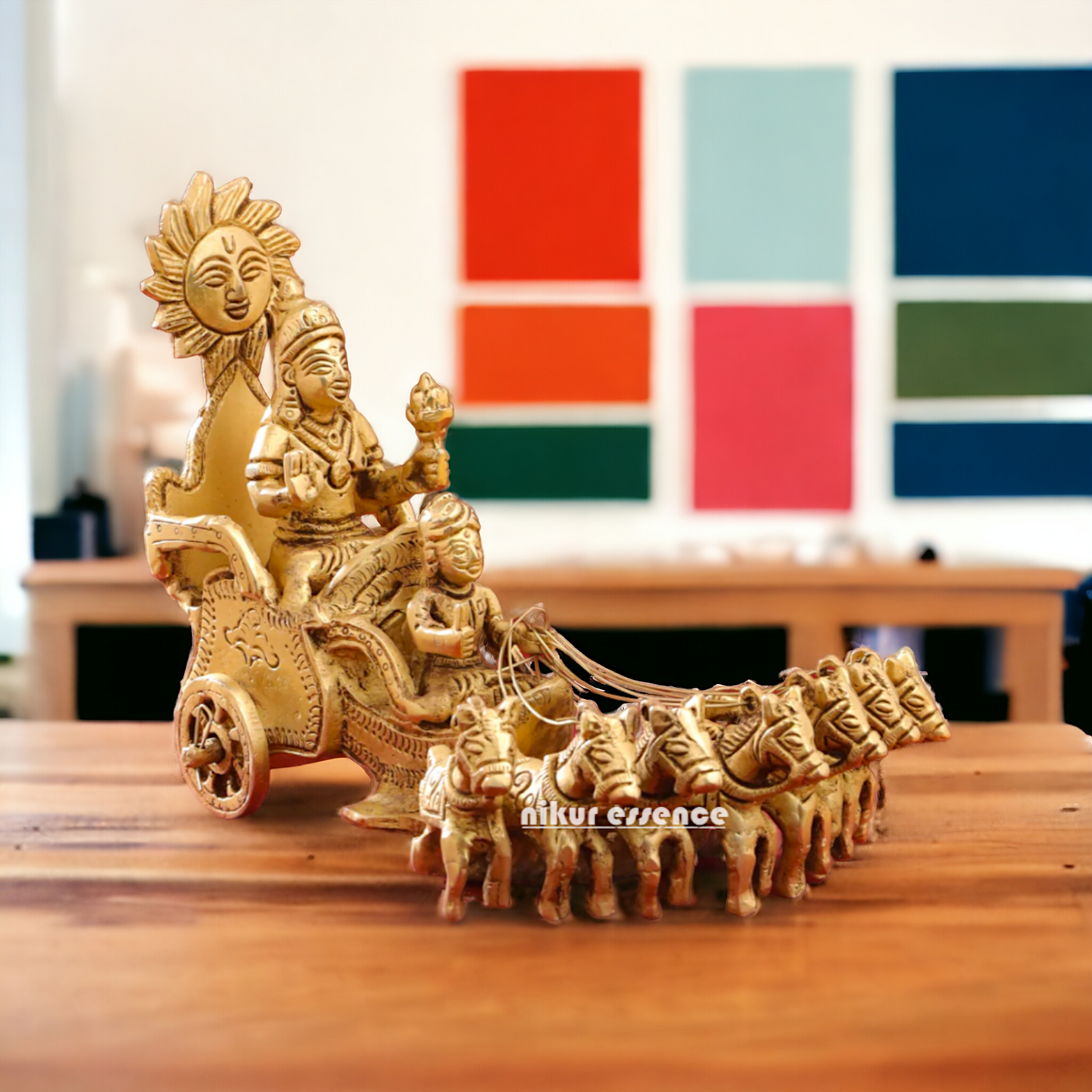 Brass Surya Statue of Sun Narayan – 7Inch Nikuressence