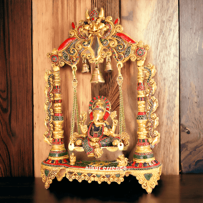 Brass Swing of Ganesha | Ganesha jhula -nikur essence Nikuressence