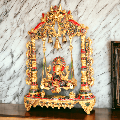 Brass Swing of Ganesha | Ganesha jhula -nikur essence Nikuressence