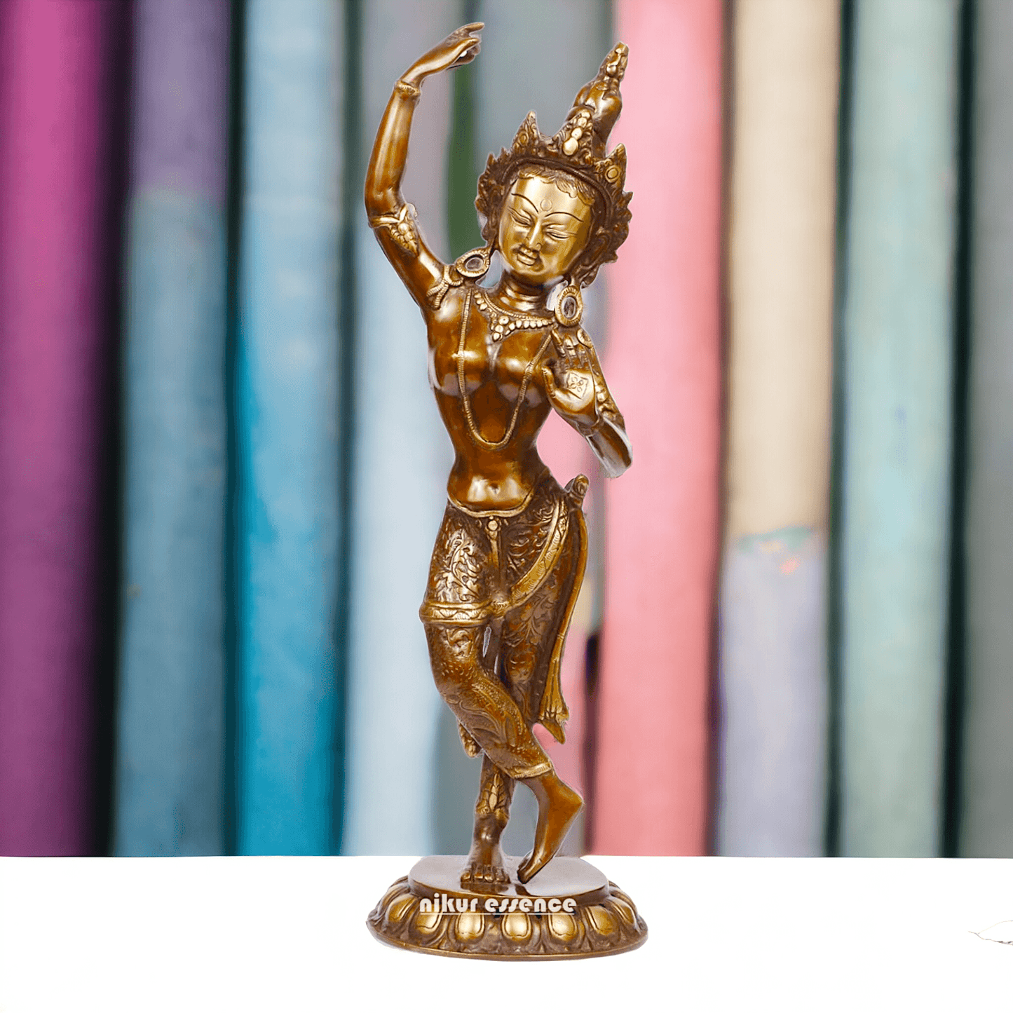 Brass Tara Statue - Large, Handcrafted Standing Figure with Intricate Detailing and Divine Aura Nikuressence