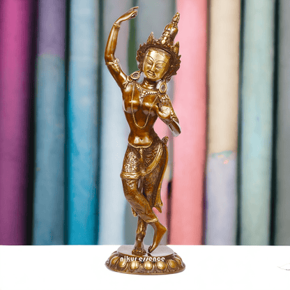 Brass Tara Statue - Large, Handcrafted Standing Figure with Intricate Detailing and Divine Aura Nikuressence