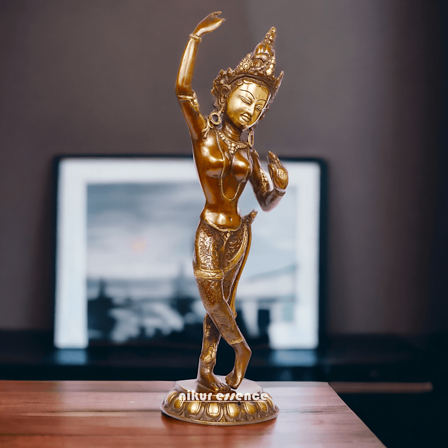 Brass Tara Statue - Large, Handcrafted Standing Figure with Intricate Detailing and Divine Aura Nikuressence