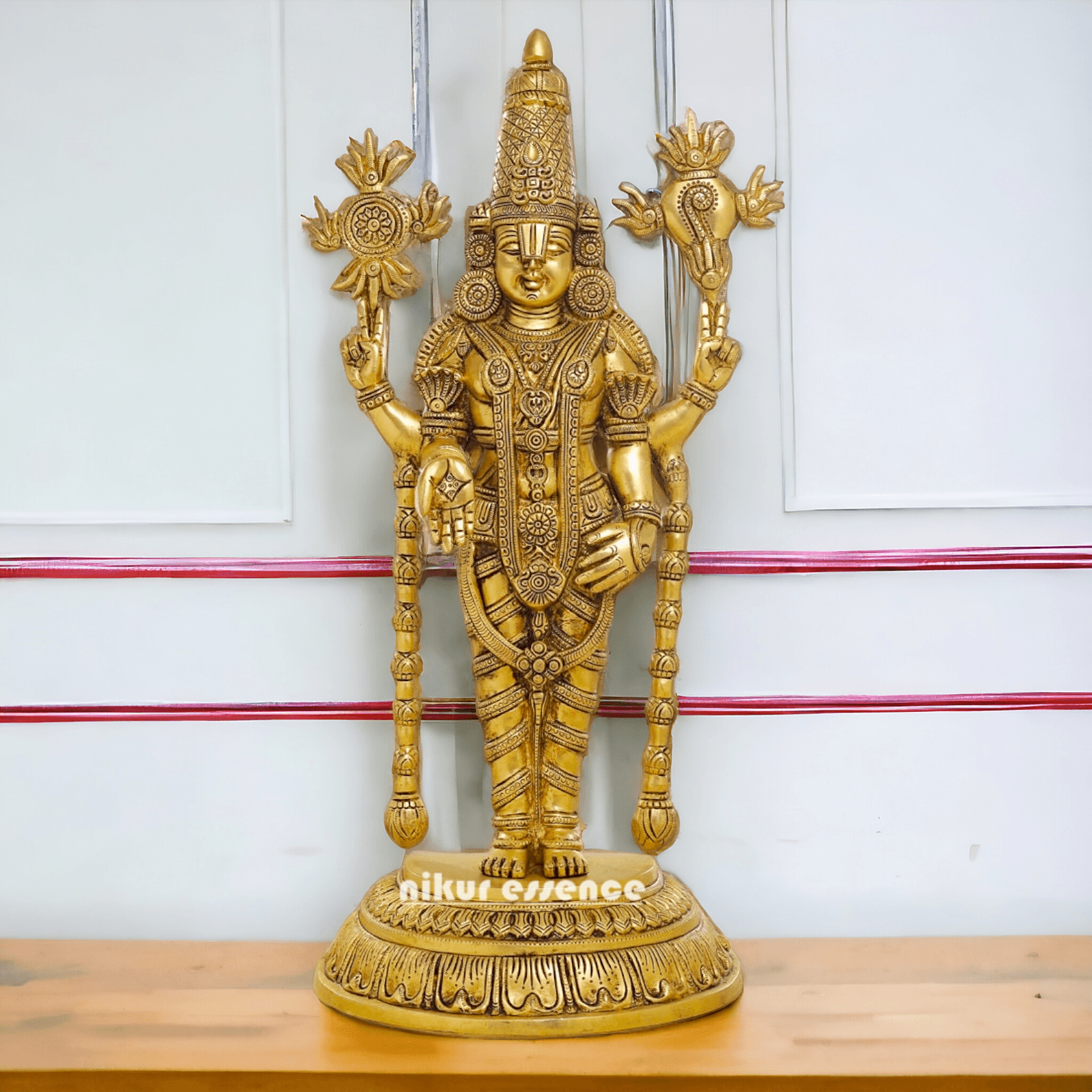 Brass Tirupati Balaji Idol - Revered Hindu Deity Sculpture for Home Decor and Worship Nikuressence