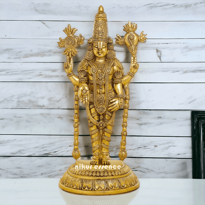 Brass Tirupati Balaji Idol - Revered Hindu Deity Sculpture for Home Decor and Worship Nikuressence