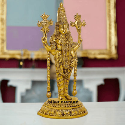 Brass Tirupati Balaji Idol - Revered Hindu Deity Sculpture for Home Decor and Worship Nikuressence