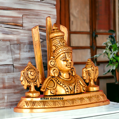 Pure Brass Tirupati Balaji Idol by Nikur Essence - 7 inch Nikuressence