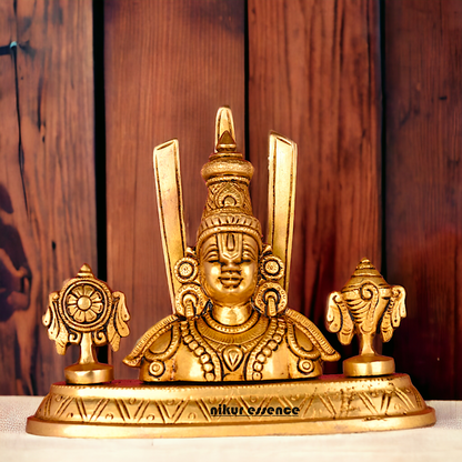 Pure Brass Tirupati Balaji Idol by Nikur Essence - 7 inch Nikuressence