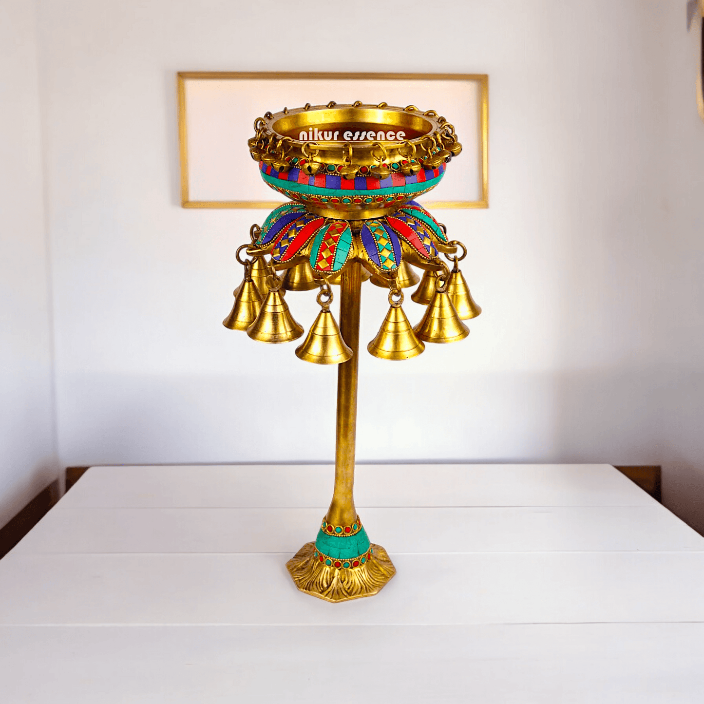 Buy online 40 cm Brass Urli - Traditional Ethnic Decorative Bowl Nikuressence