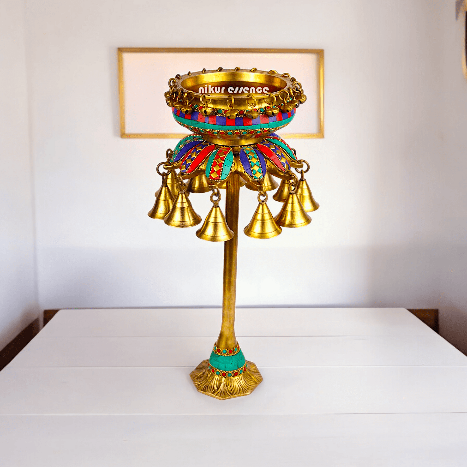 Buy online 40 cm Brass Urli - Traditional Ethnic Decorative Bowl Nikuressence