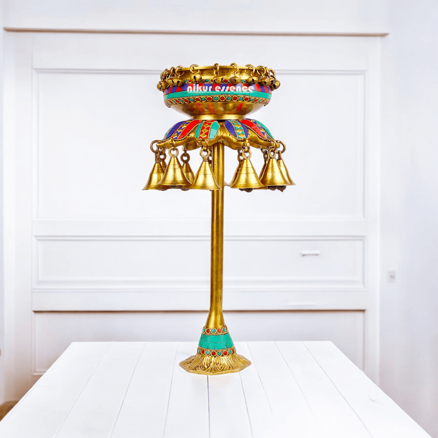 Buy online 40 cm Brass Urli - Traditional Ethnic Decorative Bowl Nikuressence