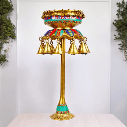 Buy online 40 cm Brass Urli - Traditional Ethnic Decorative Bowl Nikuressence