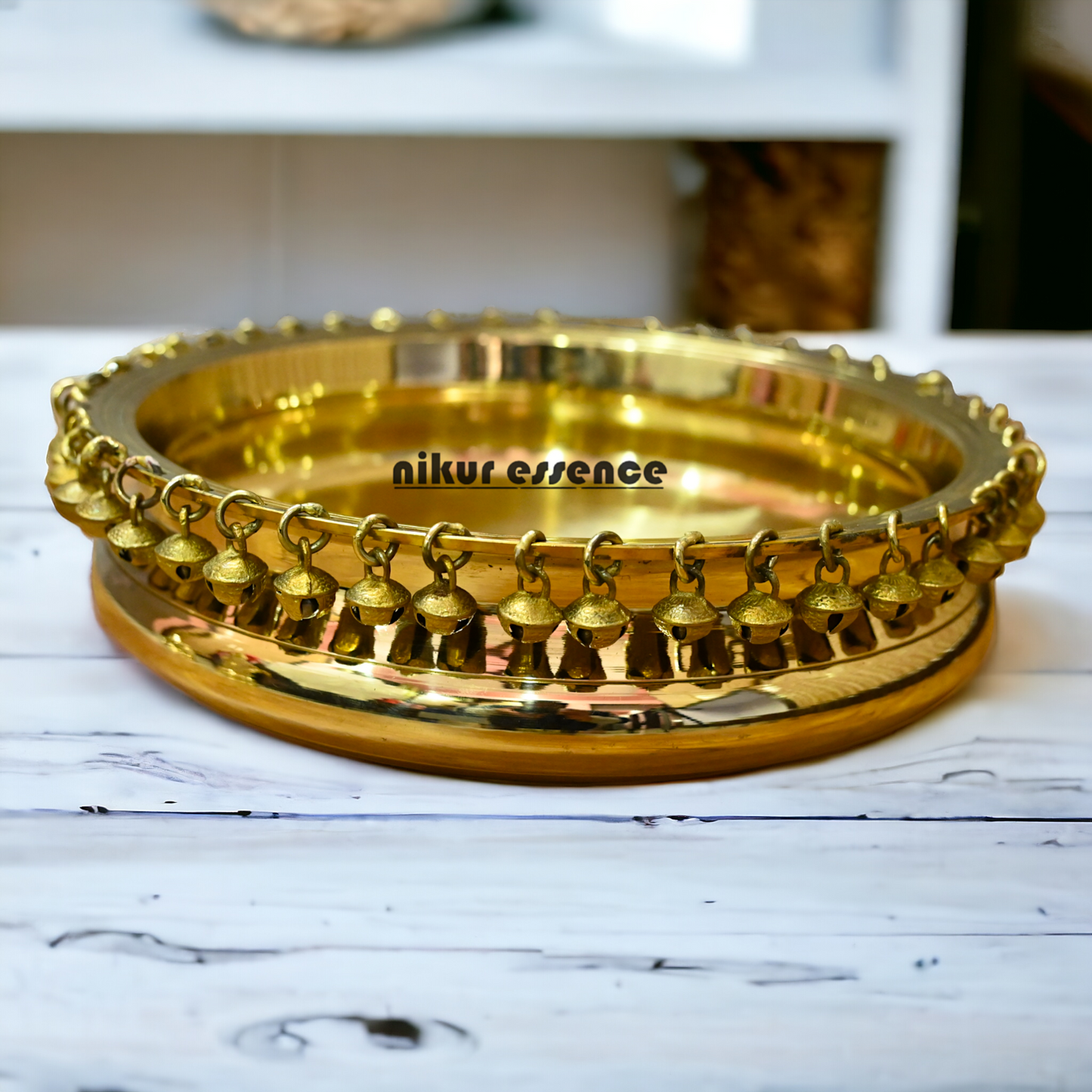 Buy Brass Urli Bowl with Decorative Bells Nikuressence