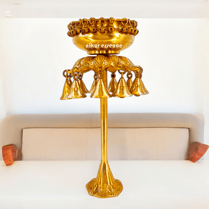 Buy online 40 cm Brass Traditional Urli Vessel – Handcrafted Decorative Bowl for Festive Occasions Nikuressence