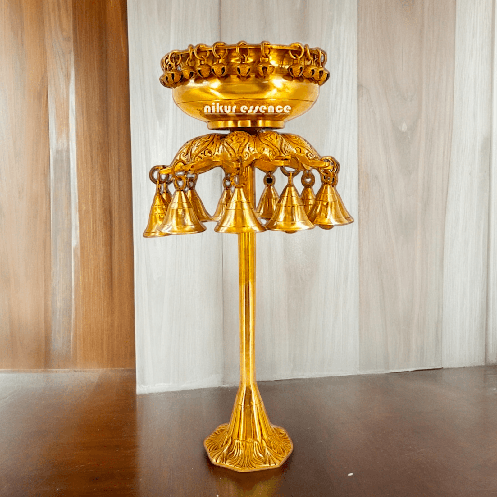 Buy online 40 cm Brass Traditional Urli Vessel – Handcrafted Decorative Bowl for Festive Occasions Nikuressence