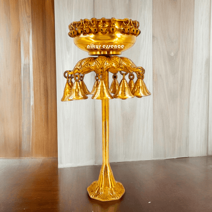 Buy online 40 cm Brass Traditional Urli Vessel – Handcrafted Decorative Bowl for Festive Occasions Nikuressence