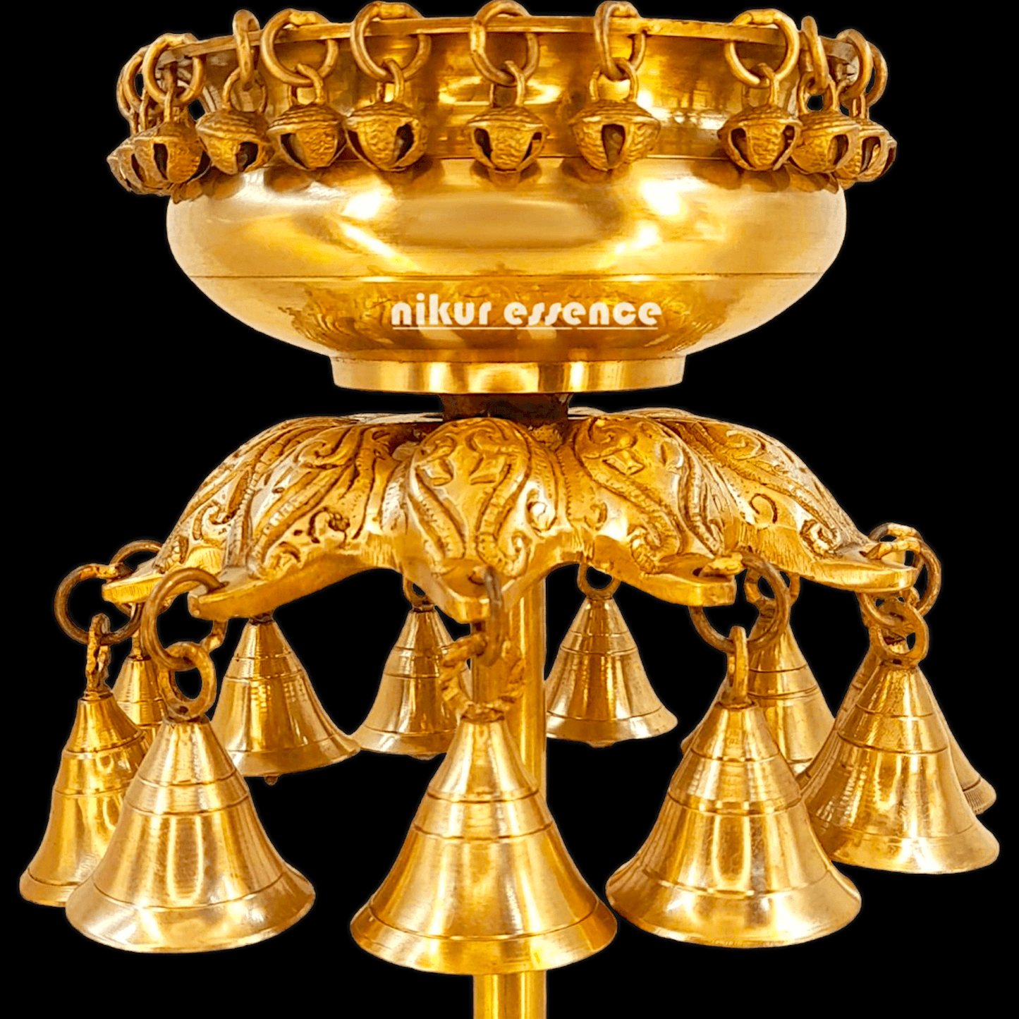 Buy online 40 cm Brass Traditional Urli Vessel – Handcrafted Decorative Bowl for Festive Occasions Nikuressence