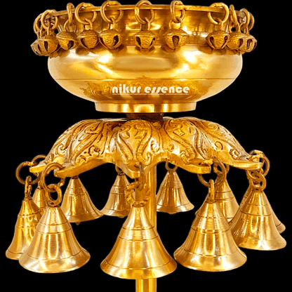 Buy online 40 cm Brass Traditional Urli Vessel – Handcrafted Decorative Bowl for Festive Occasions Nikuressence