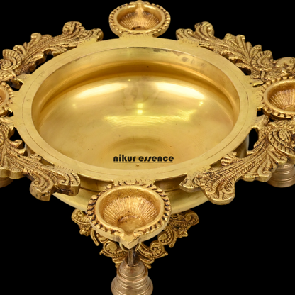 Solid Brass Urli with Bells goongru by Nikur Essence - 13 inches Nikuressence