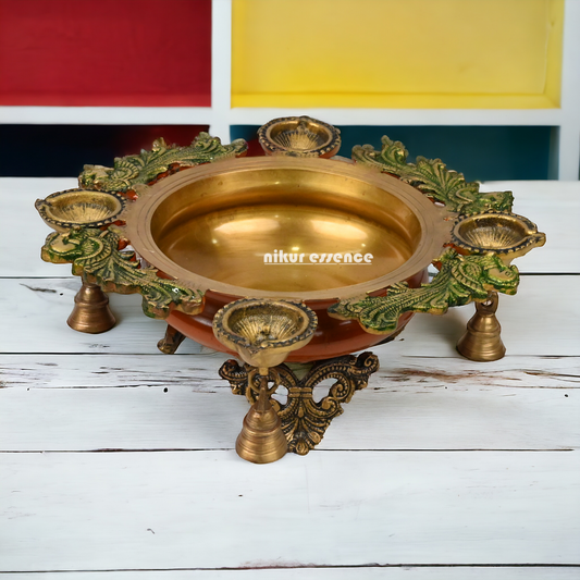 Buy Brass Urli with Bells by Nikur Essence - 34.5 cm Nikuressence