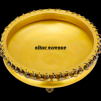 Buy Brass Round Urli with Hanging Bells Nikuressence