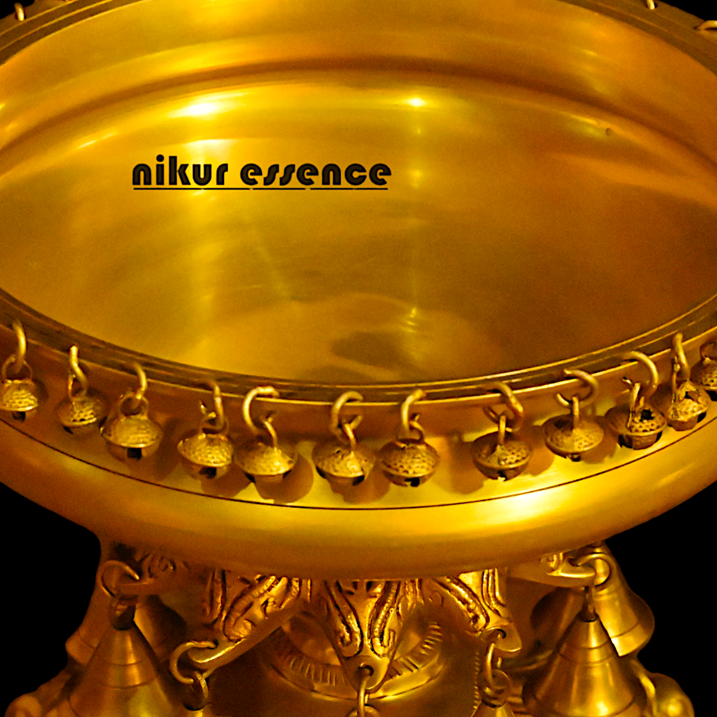 Brass Urli with Stand Traditional 15-Inch Decorative Bowl for Home, Office, and Religious Ceremonies | Nikur Essence Nikuressence