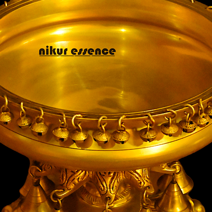 Brass Urli with Stand Traditional 15-Inch Decorative Bowl for Home, Office, and Religious Ceremonies | Nikur Essence Nikuressence