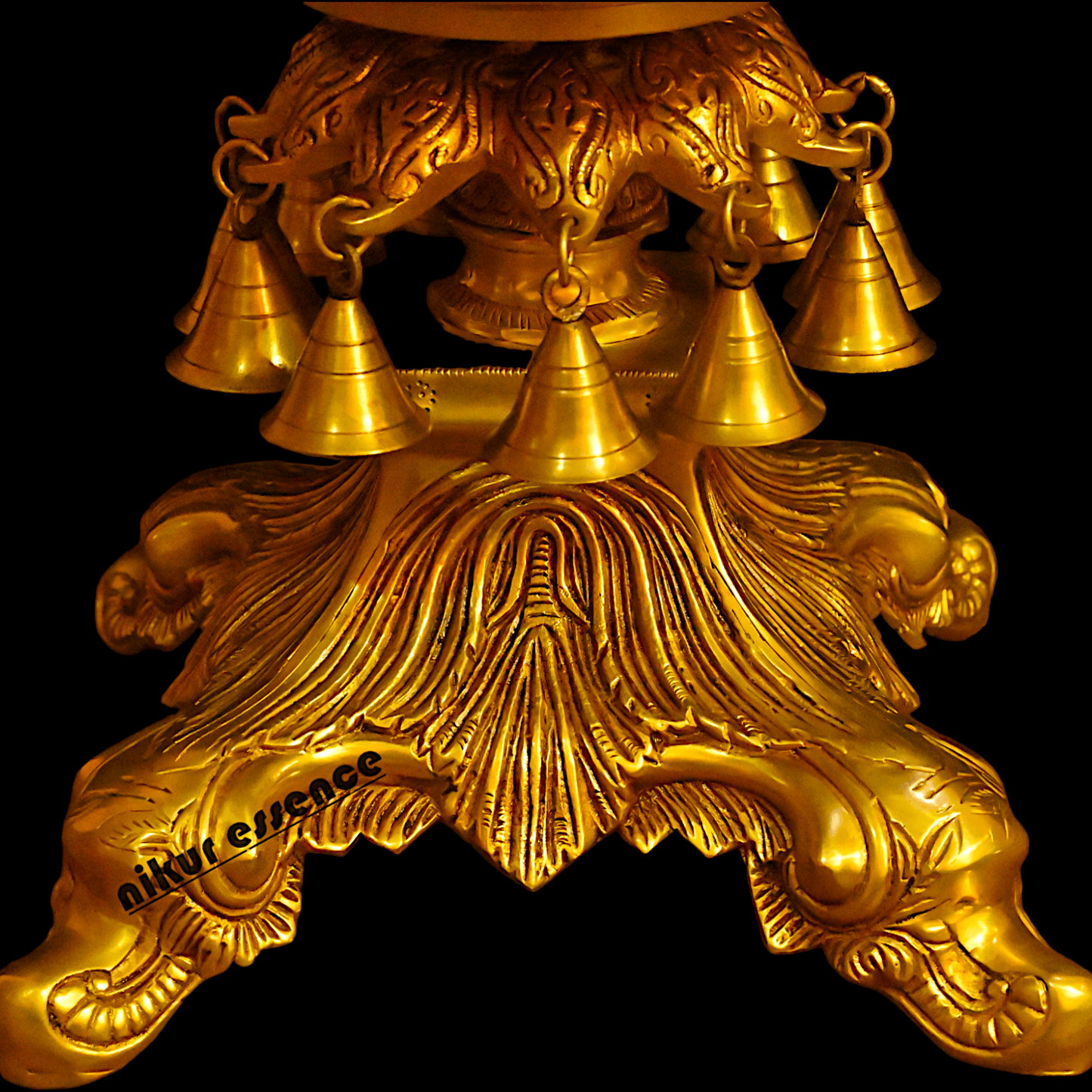 Brass Urli with Stand Traditional 15-Inch Decorative Bowl for Home, Office, and Religious Ceremonies | Nikur Essence Nikuressence